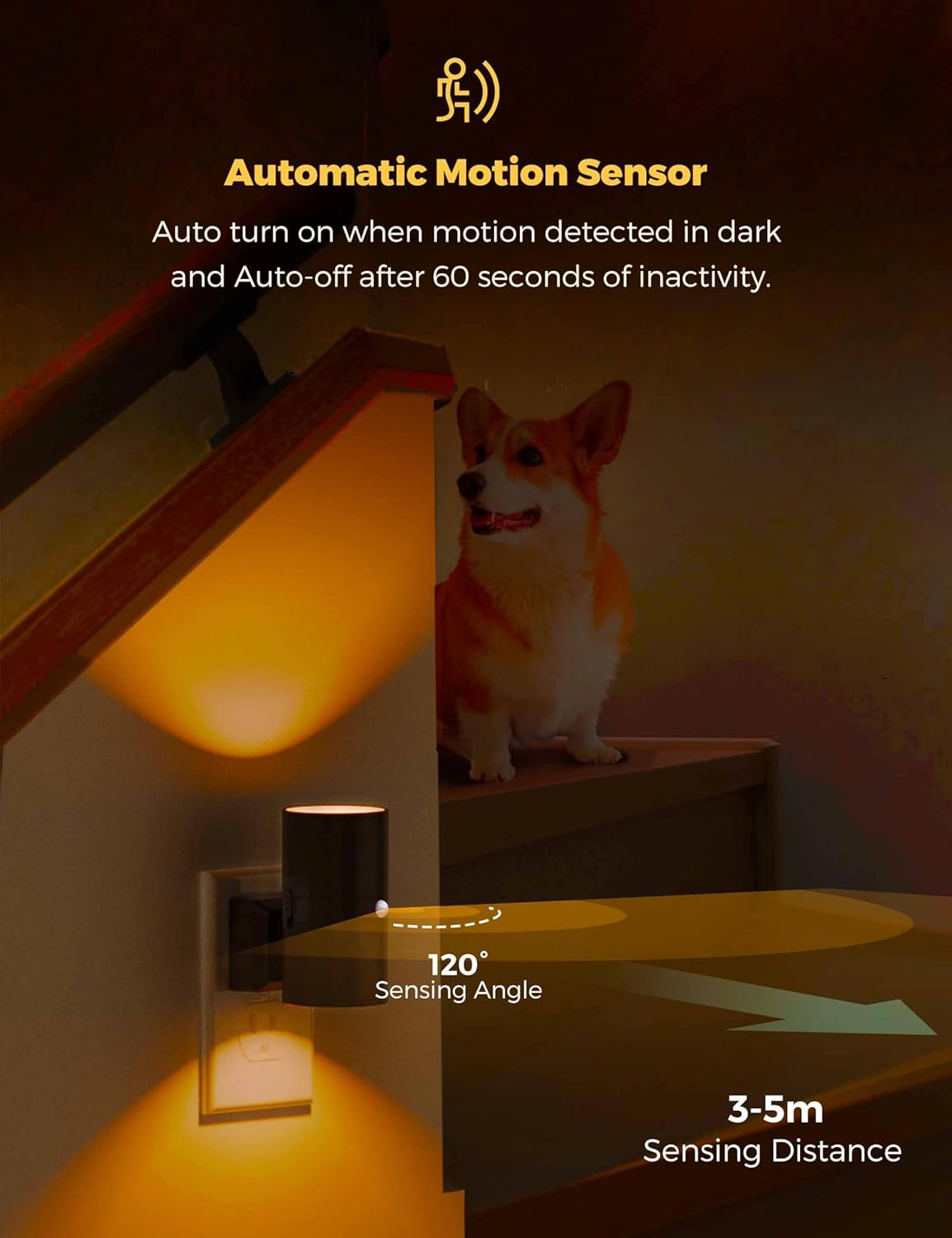 L LOHAS LED Motion Sensor Night Light, Dimmable Night Lights Plug into Wall, Plug in Nightlight, Motion Sensor Light Indoor for Bathroom Hallway Bedroom Stairs Kids Elderly [3000K,2 Pack]