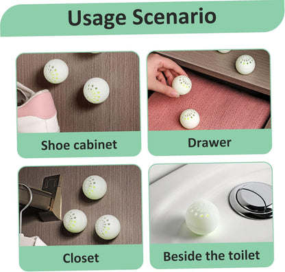 12 Bag/72Pcs Shoe Deodorizer Balls 1.57 Inch Sneaker Balls with PP Cover Multi-Purpose for Drawer, Shoe Cabinet, Closet, Toilet Deodorizer