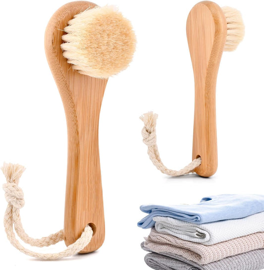 Natural Boar Bristle Laundry Stain Brush, Dorm Room Essential for College Students, Gentle on Fabrics & Tough on Stains, Safe for Clothes Without Damage