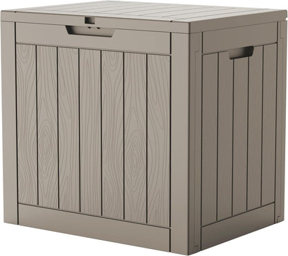 EasyUp 35 Gallon Outdoor Storage Box, Outdoor Deck Boxes for Garden Tools Equipment,Cushions and Patio Storage,Lockable and Resin,Easy to Install(Black)
