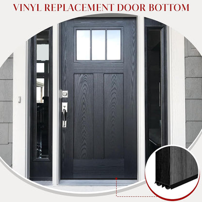 2 Pcs 36" Double Bubble Kerf Door Sweep, 1-3/4" Wide Weatherstrip Seal for Exterior Doors, Draft Stopper for Energy Saving, Windproof & Dustproof Door Bottom Seal