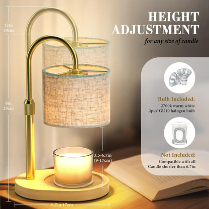 Black Candle Warmer Lamp with Timer Dimmer, Electric Candle Warmer Wax Heater, Birthday Gifts for Women Her Mom, House Warming Gifts New Home