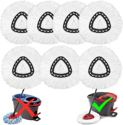 4 Pack Mop Heads Replacements for O-Ceda Easy Wrin Spin System, Microfiber Refills, Easy Cleaning Mop Repalce Head