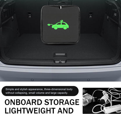 Charger Bag, Portable EV Charging Cable Bags, Waterproof Oxford Cloth Storage Bag for Charger, Jumper Cables, Cords (Rectangular)