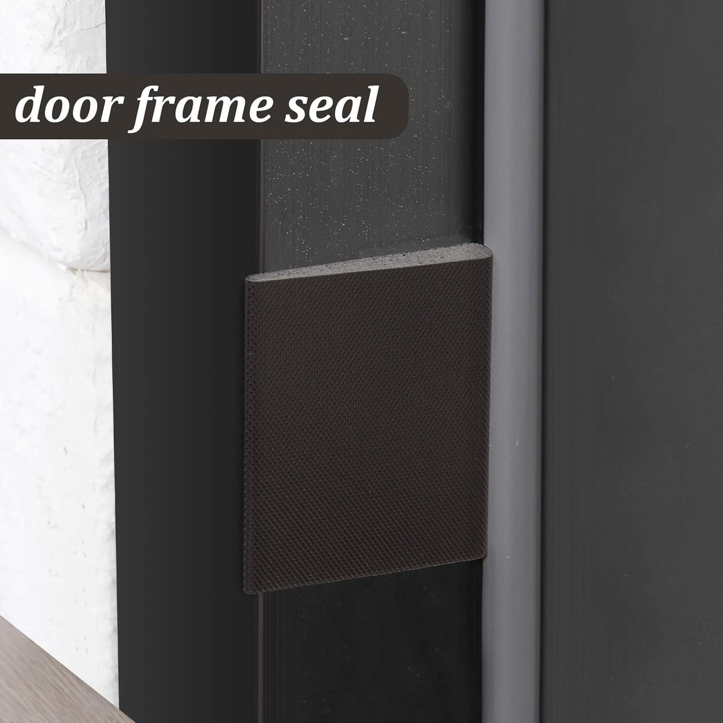 Jetec 14 Pieces Door Corner Seals Self Adhesive Exterior Door Frame Seal Weather Stripping Corner Pad Foam Draft Stopper Gap Filler Bottom for Weather Protection, Isolation of Noise(Black and White)