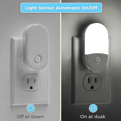 L LOHAS LED Night Lights Plug into Wall, [2 Pack] LED Dimmable Night Light with Light Sensors, 30/60LM Adjustable Brightness Nightlights, Soft White 3000K Automatic Night Light for Kid, Hallway