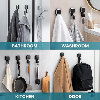 TAILI Suction Cup Razor Holder for Shower Wall 2 Pack, Versatile Suction Cup Hooks for Razor, Towel, Loofah, Squeegee, Cell Phone, Removable Damage-Free Hanging Shower Hook, Shaver Holder, Black