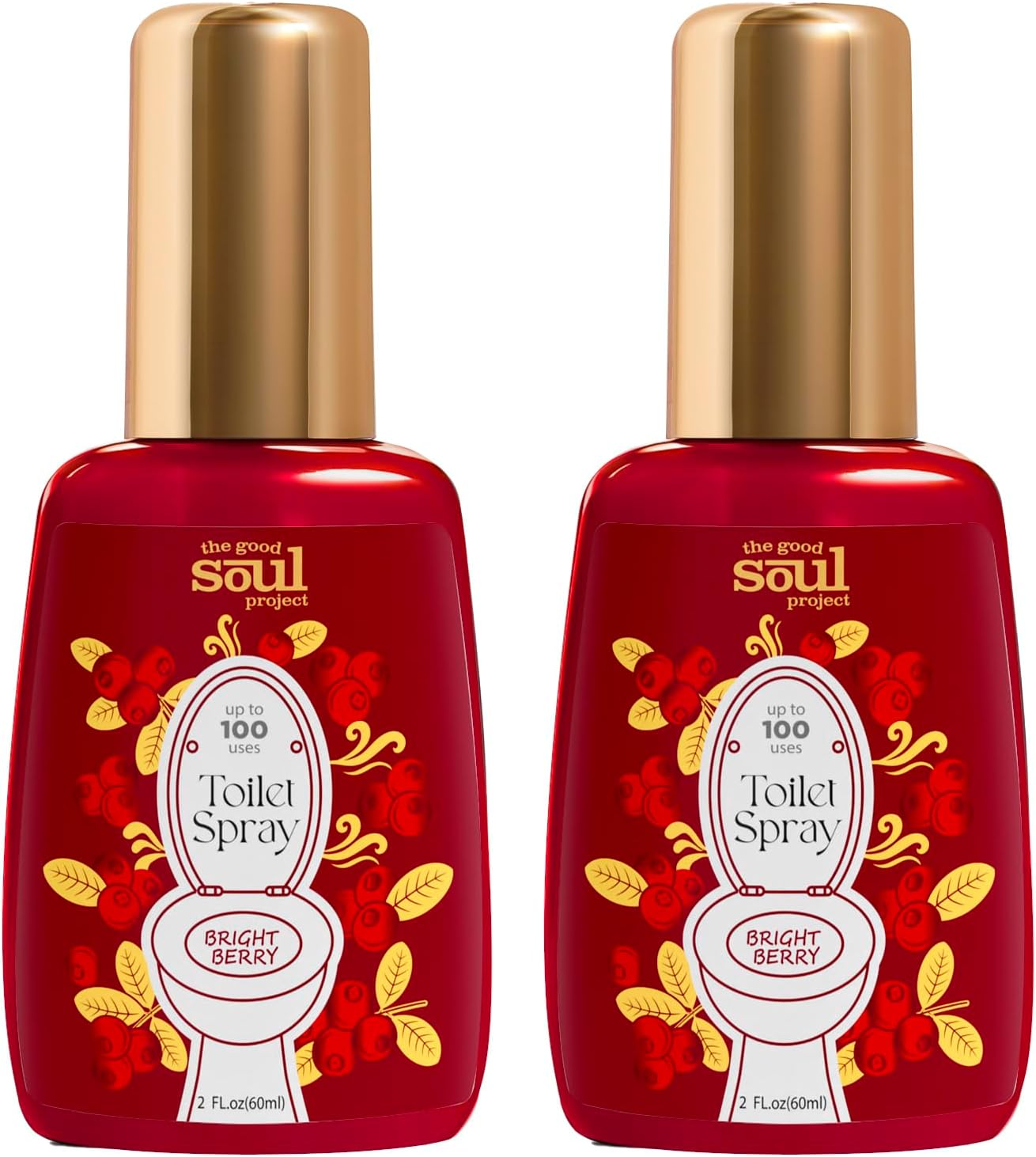 THE GOOD SOUL PROJECT Toilet Spray for Poop, Fresh Citrus, Bathroom Spray Odor Eliminator, 2Fl Oz 2 Pack