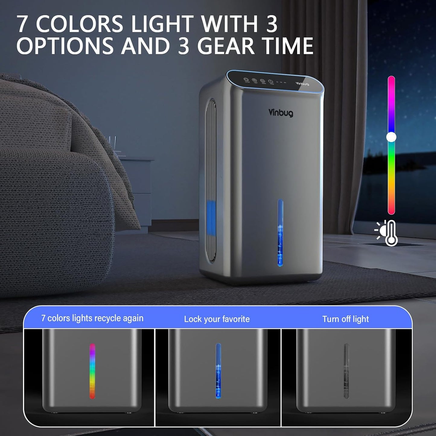 Dehumidifier for Home (98 OZ, 1000 sq ft), Small Quiet Dehumidifiers with Drain Hose, Auto Shut-Off, Sleep Mode, 3 Timer Modes, for Bedroom, Bathroom, Basement (CT6-Deep Black)