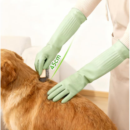 18inch Household Cleaning Rubber Kitchen Waterproof Long Gloves,Reusable Durable Anti Slip Work Latex Gloves