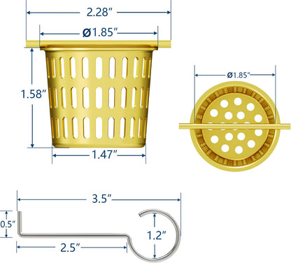 Neodrain Shower Drain Hair Catcher – Stainless Steel Hair & Debris Strainer with Lifting Hook, Hair Trap Filter Basket for Bathroom Drains, Reusable Hair Strainer for Clog-Free Drains