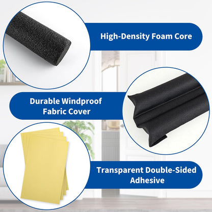 Under Door Draft Blocker, Adjustable Door Draft Stopper for Bottom of Doors, Double-Sided Block Fits 29" to 36" Doors, Block Cold Air, Noise and Dust, Easy to Install, Ideal for Home and Apartment