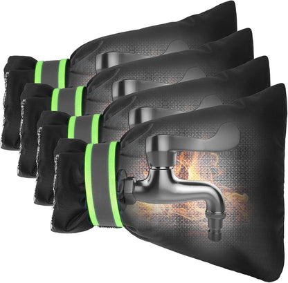 Outdoor Faucet Covers for Winter Freeze Protection, Kanosan 8.3"H X 6.7"W Thickened Reflective Outside Spigots Covers Hose Bib Insulated Sock for Winter Cold Weather, 2 Pack Black