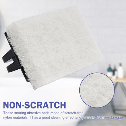 YoleShy Shower Scrubber Non-Scratch Bathtub Scrubber Heavy Duty Scrub Pad with Handle for Bathroom Tile Bathtubs Shower Tile Sink Pool Tile Spas (Blue)