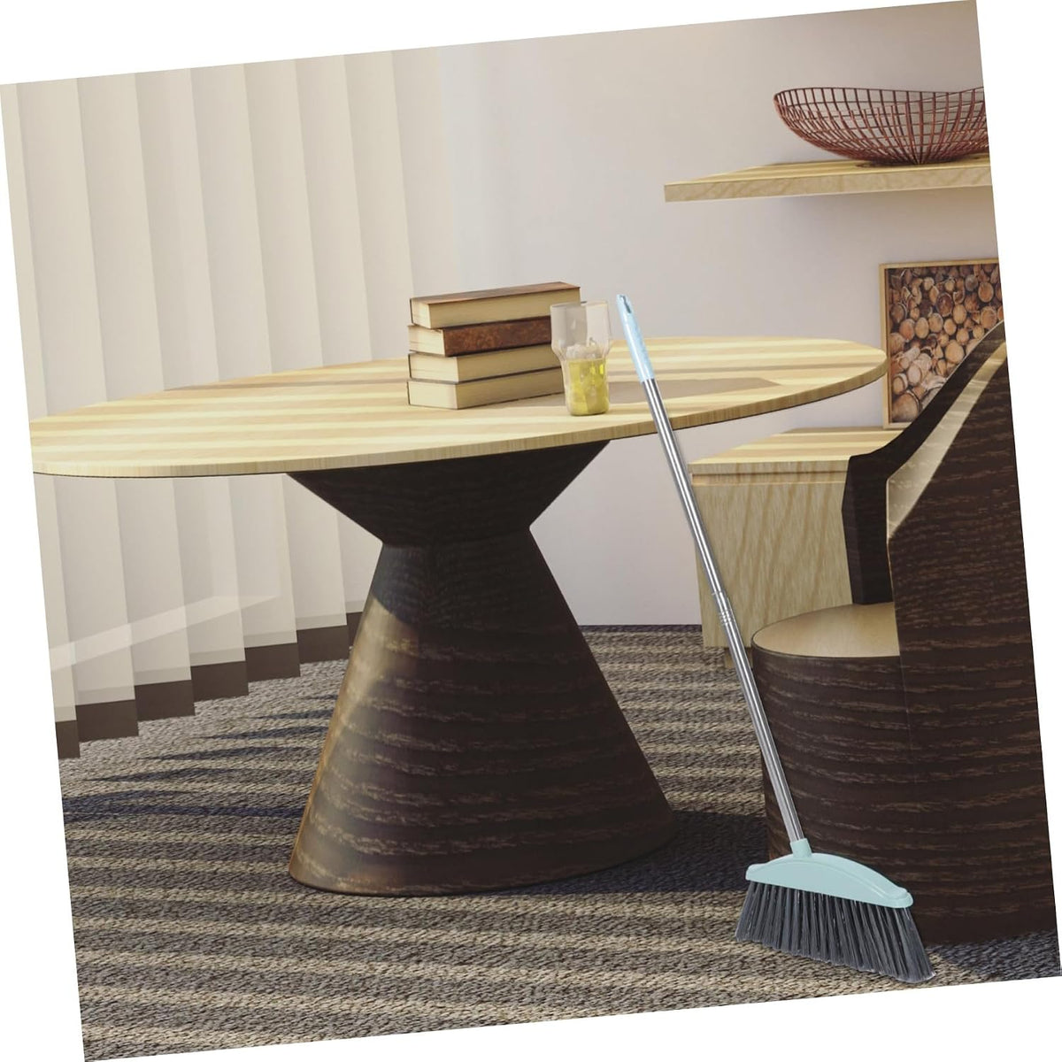 Beaupretty Heavy Duty Broom Outdoor Indoor Brooms Floor Cleaning Stainless Steel Long Handle Angle Broom for Sweeping Patio Garage Outside Deck Porch Yard Home Warehouse