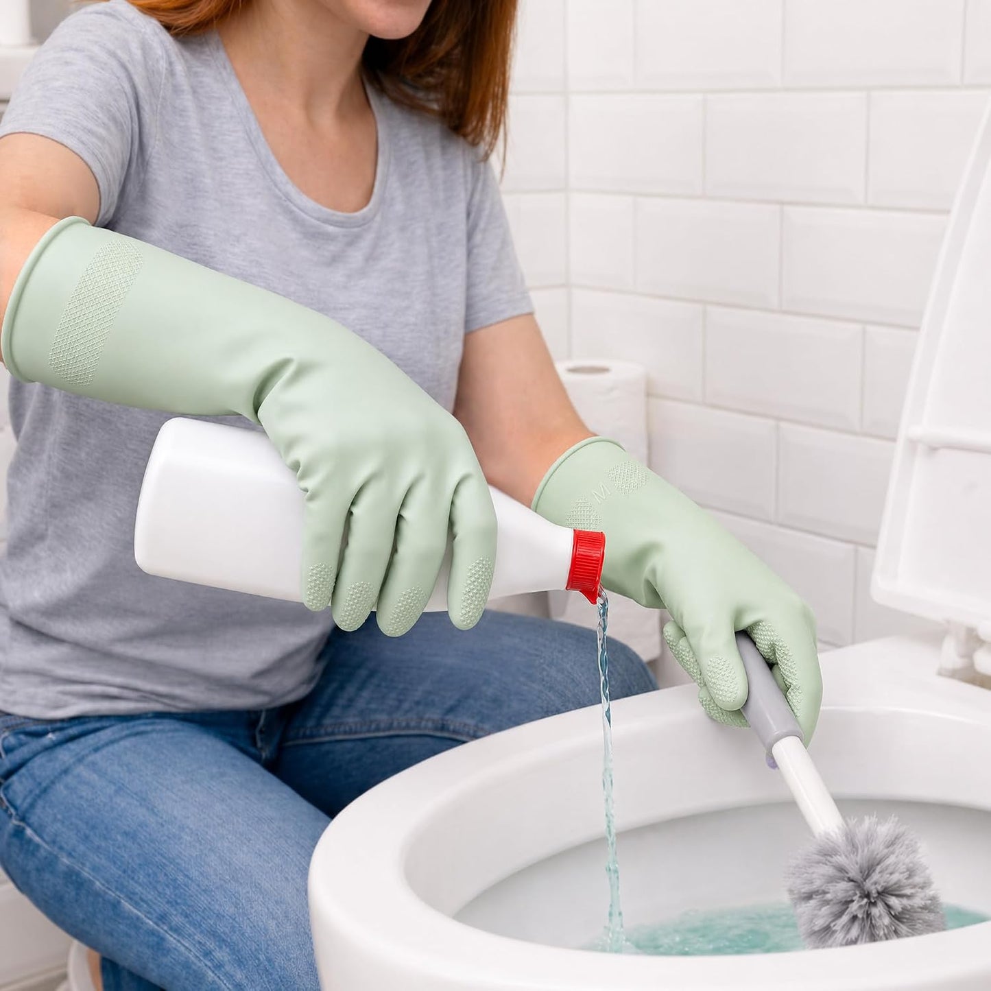 3 Pairs Dishwashing Gloves, Reusable Dish Gloves for Household Cleaning, Waterproof Rubber Dish Washing Glove