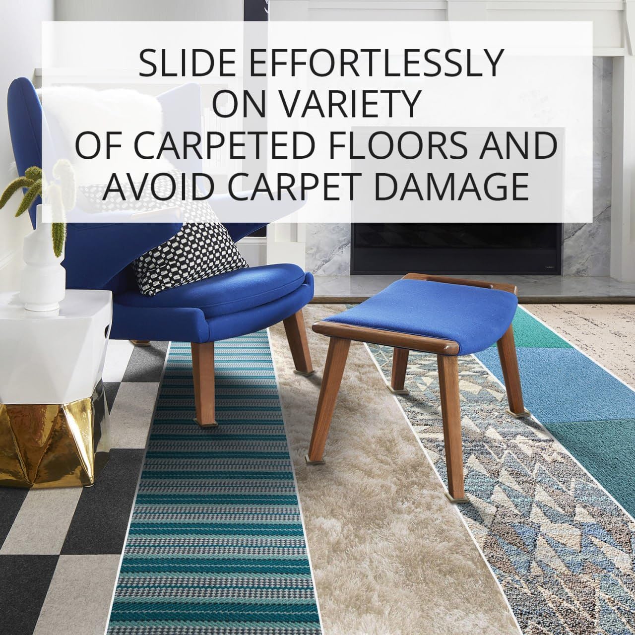 Chair Sliders X-PROTECTOR – Furniture Sliders 40 pcs Carpet Sliders 1” – The Best Furniture Moving Pads – Premium Chair Leg Floor Protectors – Slide Effortlessly with Chair Pads & Protect Your Floor!