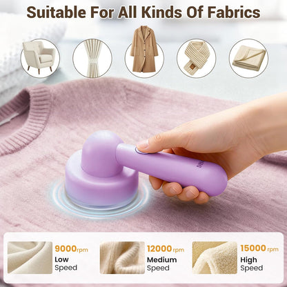DBC Fabric Shaver & Lint Remover for Clothes, Sweaters & Furniture - 6-Leaf Blade, 3 Speeds, 2H Runtime, Portable Design Perfect for Travel, Includes 2 Extra Blades