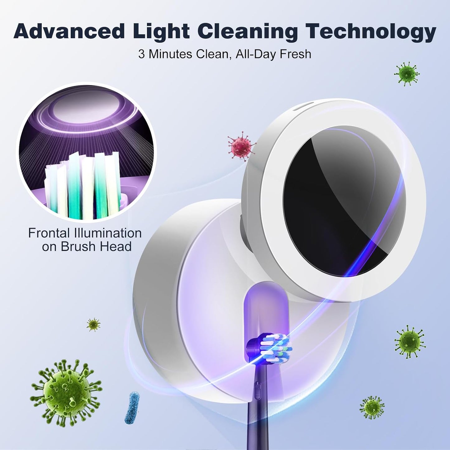 IYE Wall Mounted Electric Toothbrush Holder, Rechargeable Portable Personal Toothbrush Cleaner with Cover for Bathroom and Travel, Keeps Brushes Fresh and Clean