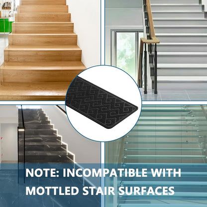 KOOTETA Stair Treads for Wooden Steps Indoor, 15 Pack 8" X 30" Non Slip Carpet Stair Treads with Reusable Adhesive for Kids Elders and Dogs, Surface Polyester TPR Backing Stair Runner Rugs, Dark Grey