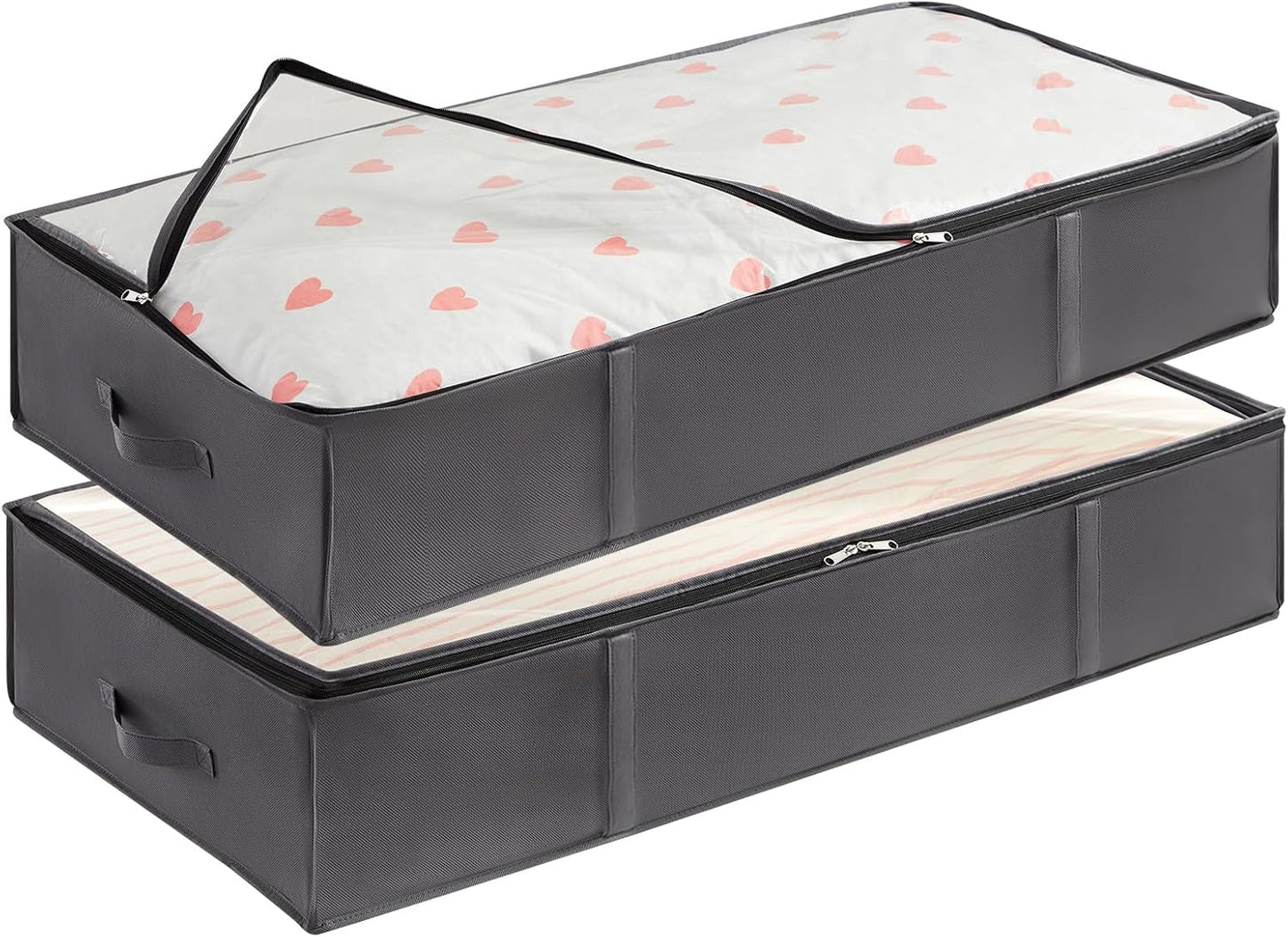 Lifewit 95L 4 Pack Under Bed Storage Containers, Large Capacity Blanket Storage Bags with Reinforced Handle, Organization and Storage for Comforters, Sheets, Clothes, Bedroom, College Dorm, Grey