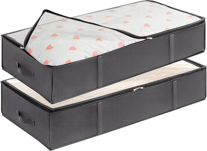 Lifewit 95L 4 Pack Under Bed Storage Containers, Large Capacity Blanket Storage Bags with Reinforced Handle, Organization and Storage for Comforters, Sheets, Clothes, Bedroom, College Dorm, Grey
