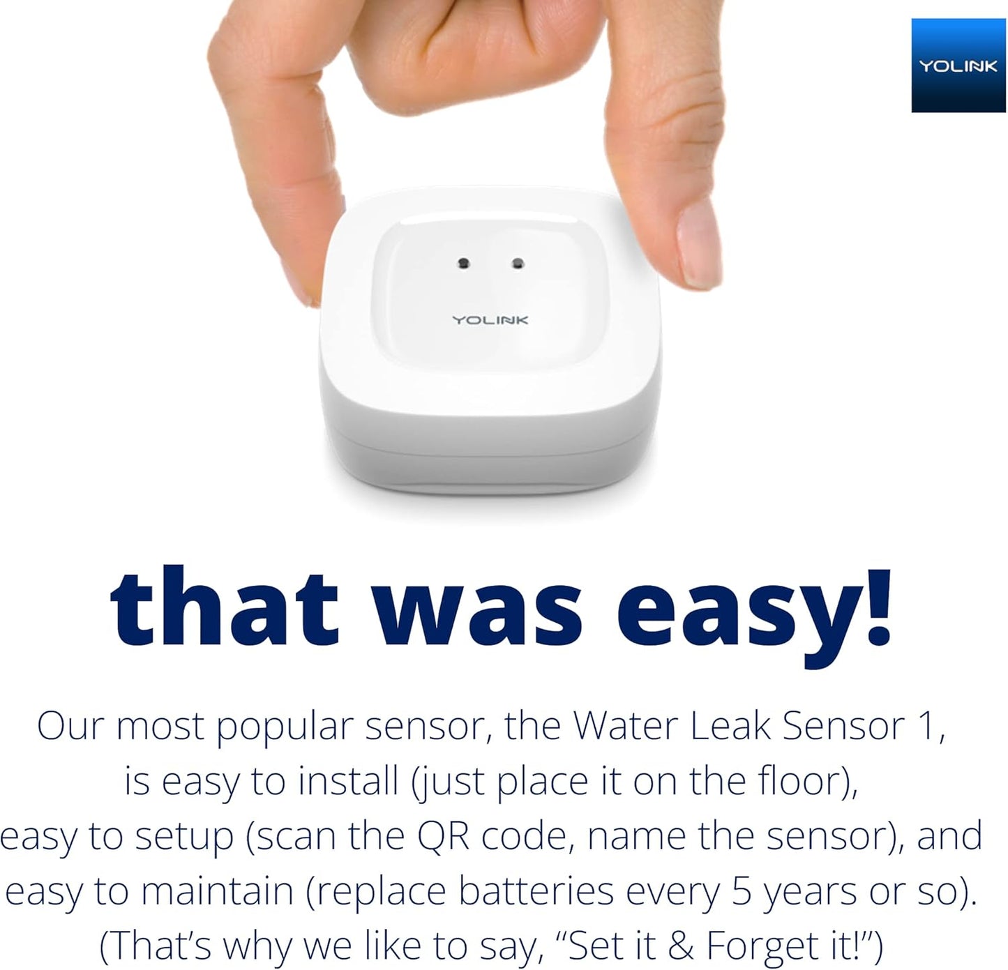 YoLink Water Leak Starter Kit: Hub + 4 Leak Sensor 1 (Silent), LoRa Long-Range, App/SMS/Email Alerts, D2D Offline Triggers, 2 AAA Up to 5-Year Battery, Compatible with Alexa/IFTTT/Home Assistant