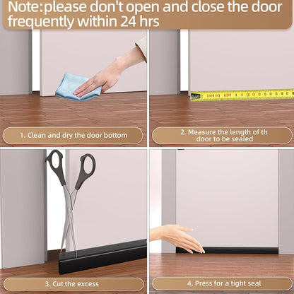 KNEELISA 39" Black Under Door Draft Stopper Exterior,Bottom Door Sweep Sound Proofing,Soundproofing Noise Blocker,Gap Filler Soundproof Seal Strip