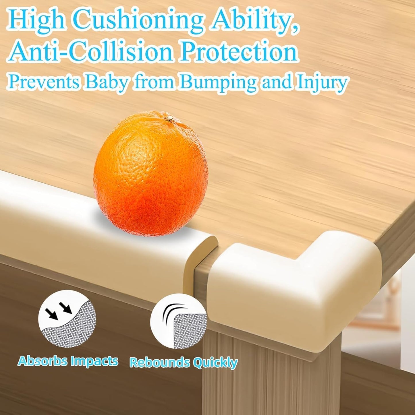 ZOMPAGO Baby Edge Protector Roll (6.56FT) & 8 Corner Guards - White Foam Furniture Corner Protectors - Baby Proof Corners and Edges for Table, Wall, Bed Frame - Baby Proofing Safety Bumpers