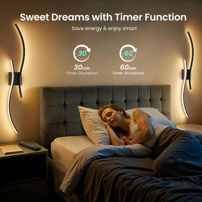 Battery Operated Wall Sconces Set of Two, 10000mAh Rechargeable Modern Wall Lights with Remote Control, Dimmable Gold LED Cordless Lighting for Living Room, Bedroom, Hallway, 39.4 Inch, 3CCT