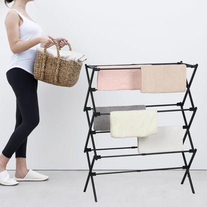 ZOES HOMEWARE 2026 Enhanced Clothes Drying Rack | Foldable Drying Rack Clothing for Laundry | Small Collapsible Portable Dryers for Laundry | Use for Indoor & Outdoor | White 37.5"x29"x12"
