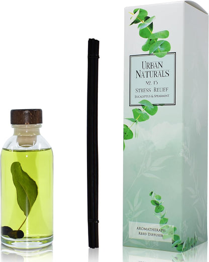 Urban Naturals Smoked Vanilla Reed Diffuser Set with Vanilla Bean, Sandalwood & Leather | Made in the USA - Colors B