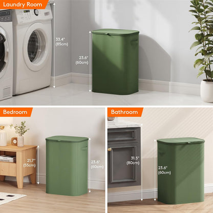 Lifewit 165L Large Laundry Basket with Lid, Laundry Hamper with Plastic Handles and Removable Bag, Foldable Tall Dirty Clothes Hampers for Laundry for Laundry Room, Bedroom, Bathroom, Dorm, Beige