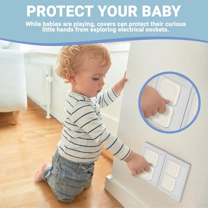 Outlet Covers Baby Proofing, 40 Pack Child Proof Plug Socket Covers Electric Plug Protectors Safety Caps to Prevent Power Shock, for US 3-Prong, White