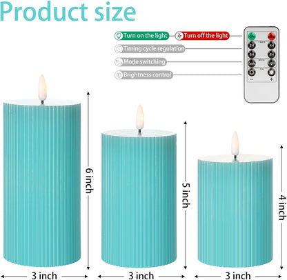 ANGELLOONG Flickering Flameless Candles, Realistic Battery Operated Candles with Remote and Timer, Set of 3 LED Candles for Room Fall Home Wedding Decor Centerpieces Table Party Valentines Decorations