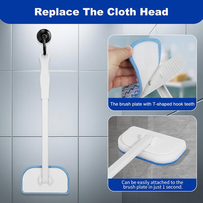 MOSEN Scrub Brush for Shower,4-in-1 Cleaning Brushes with 4 Different Function Cleaning Heads Brush for Shower Cleaning Bathroom Kitchen Car Tub Tile