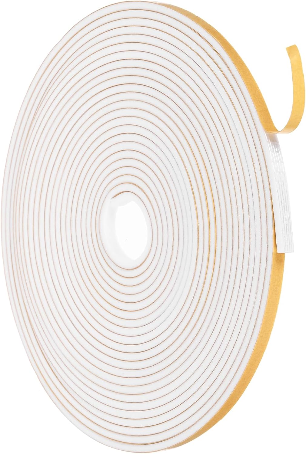 MECCANIXITY Weather Door Seal Strip Tape, Door Insulation Stripping Single Side Strong Self Adhesive Foam Tape Gap Filler for Door, Window, 1/4 Inch x 1/16 Inch x 32 Feet White 2 Pack
