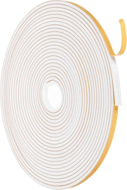 MECCANIXITY Weather Door Seal Strip Tape, Door Insulation Stripping Single Side Strong Self Adhesive Foam Tape Gap Filler for Door, Window, 1/4 Inch x 1/16 Inch x 32 Feet White 2 Pack