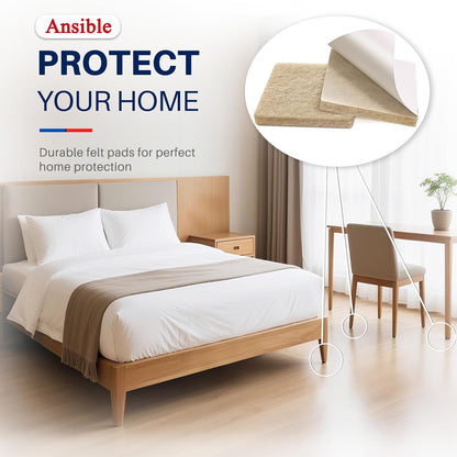 Ansible 60 PCS Felt Furniture Pads 1", Felt Pads for Chair Leg Floor Protectors for Hardwood Floors Round (Beige)
