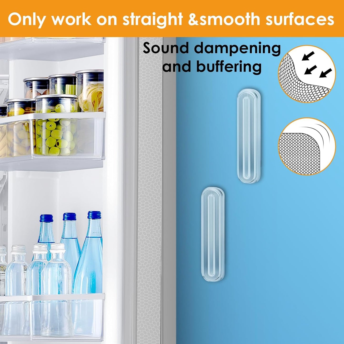 4PCS Long Furniture Bumpers - Wall Protector Guards, Fridge Door Stopper, 5.5x0.7x0.2inches