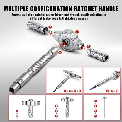 VMAN Ratchet Screwdriver Set, magnetic Screwdriver sets, S2 Steel Bits, DIY Combination Flexible Shaft, Suitable for Furniture Assembly, Precision Electrical Appliance Repair, Bicycle Tools