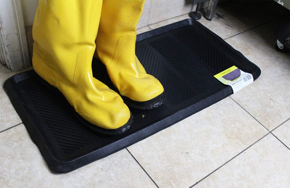 HAWK Heavy Duty Rubber Scraper Mat | Size 18" x 30" (45 x 75 cm) | 9mm Thickness | Anti Slip | Anti Fatigue | Great For Cleaning Boots & Shoes