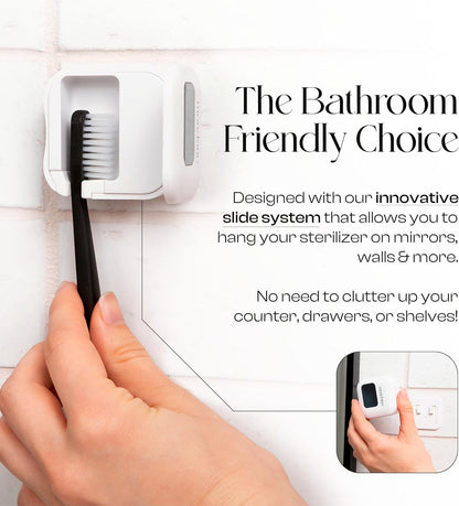 Mondano UV-C Toothbrush Sanitizer and Holder, Toothbrush Case - Manual/Electric Toothbrush Cover for Any Toothbrush Head - Rechargeable Toothbrush Travel Case, Tooth Brush Cover Cap for Home