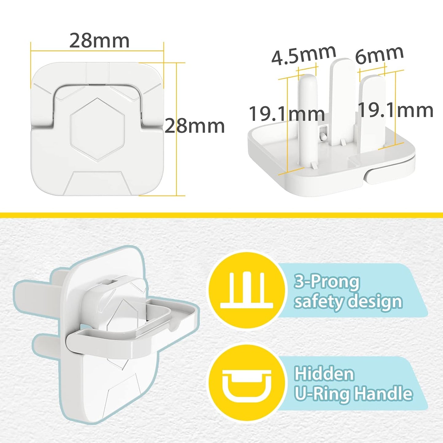 4our Kiddies Baby-Proof Outlet Covers(60 Pack) - Child Safety Electric Plug Protectors to Prevent Power Shock