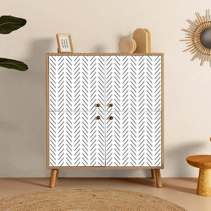 Erfoni Black and White Peel and Stick Wallpaper Modern Herringbone Contact Paper Bathroom 17.7inch x 118.1inch Geometric Removable Wallpaper Peel and Stick Self Adhesive Contact Paper for Accent Wall