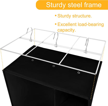 Libeder Shoe Organizer for Closet, 15 Shelf Hanging Closet Storage Shelves - 10 Shoe Rack Organizer and 5 Compartment for Clothes with 6 Side Mesh Pockets for Scarves Socks,Gloves, Grey