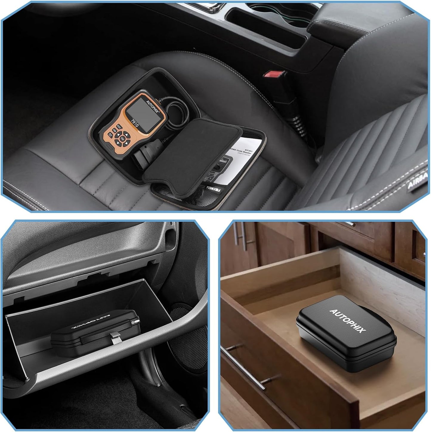 AUTOPHIX Storage Bag Protective Case for OBD2 Scanner - Storage Bag for Code Reader, Diagnostic Scan Tool & Battery Tester