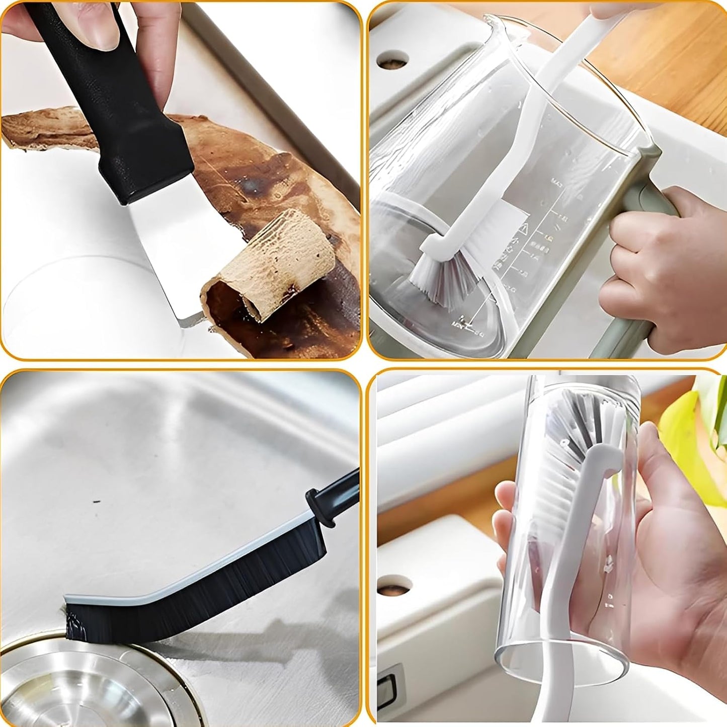 6 Pack Cleaning Brush Set for Kitchen and Bathroom Gap Crevice Stove Sink Window Track Household Cleaning Tools