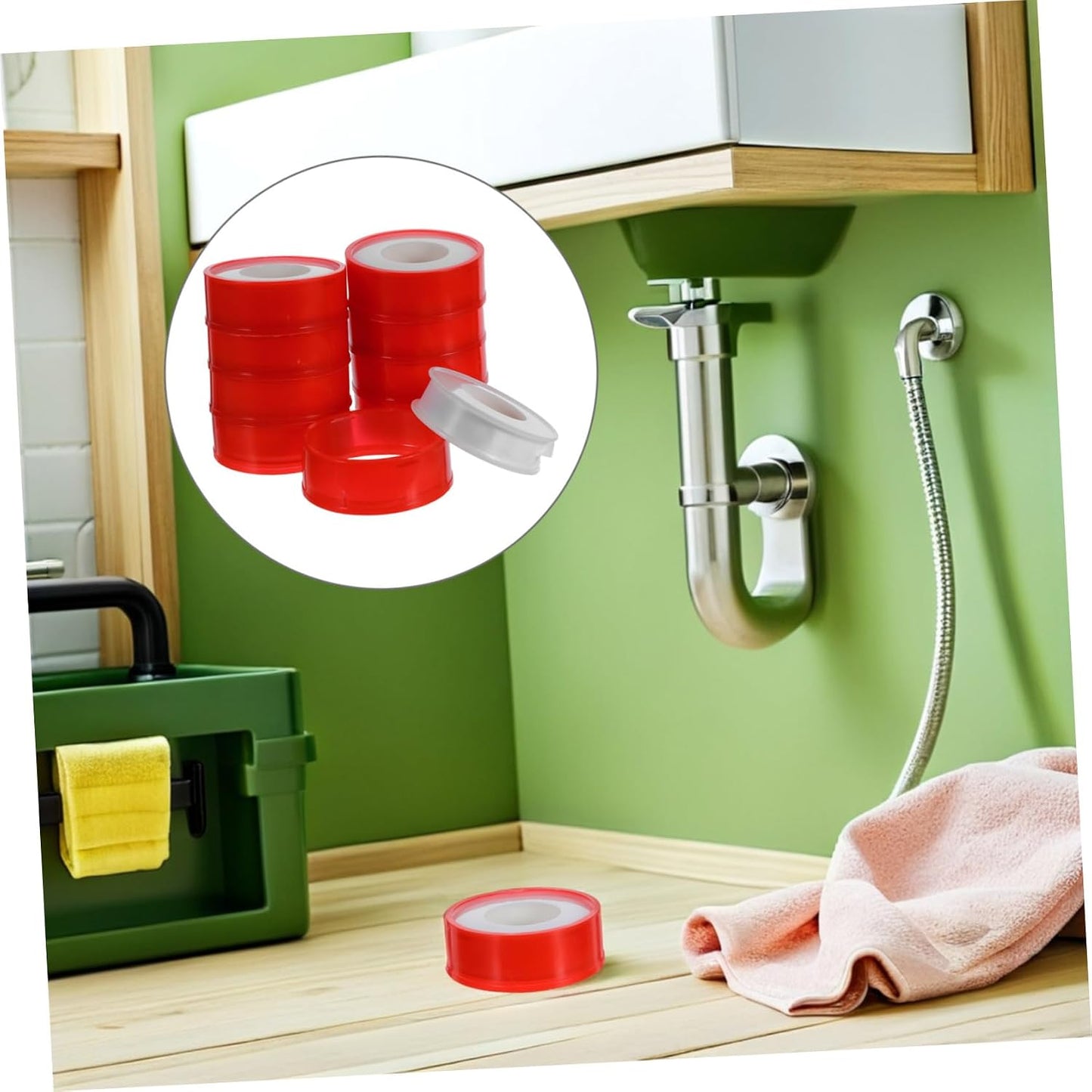 10 Roll PTFE Thread Seal Tape for Plumbers Pipe Leak Repair Waterproof Pipe Sealant Tape High Temperature Resistance and Residential Repairs