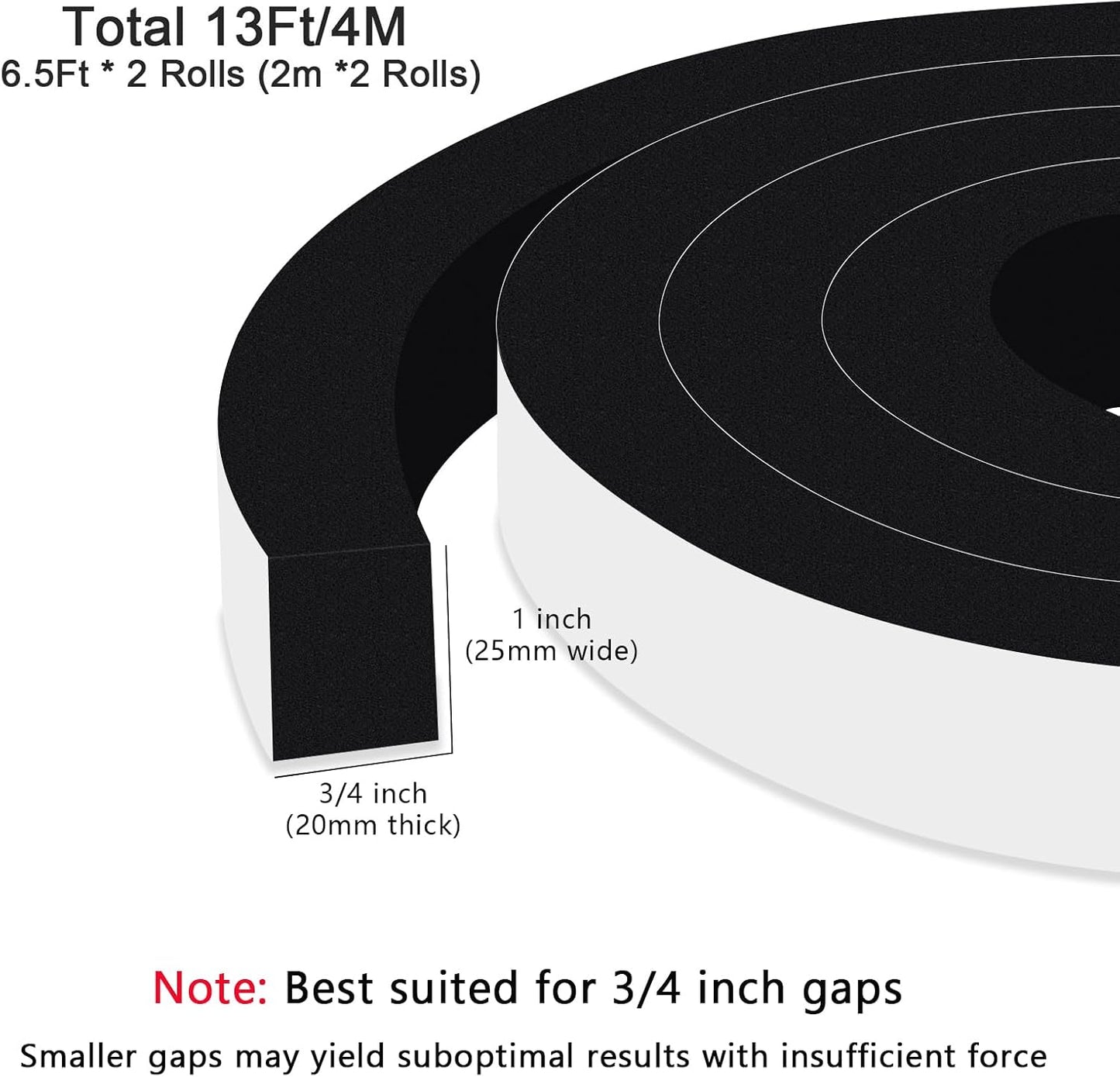 Upgraded Strong Adhesive Foam Weather Stripping Door Seal Insulation Tape for Insulating Door,Window, Air Conditioner Noise-Reduction Self Adhesive Sealing Weatherstrip (1 in x 1/2 in x 10 Ft) - Colors A
